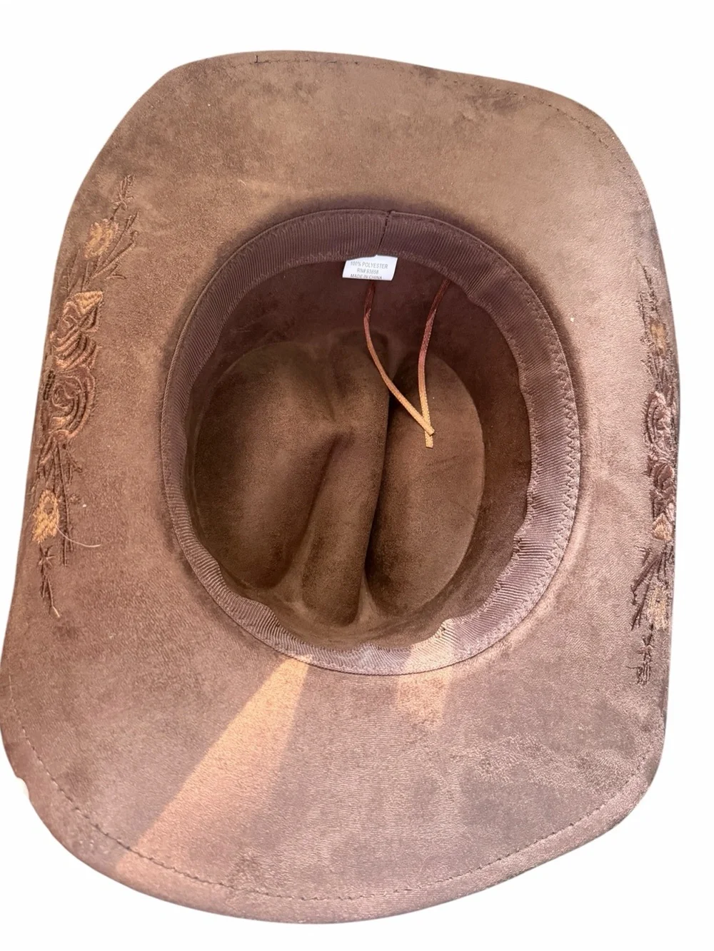 Women’s OS Brown Faux Suede Western Hat - Classic Cowboy Style